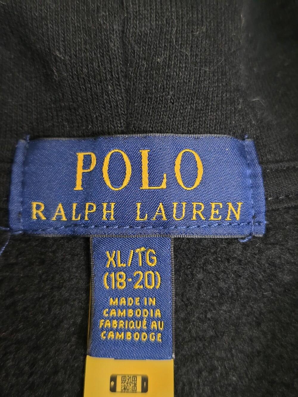 Ralph Lauren Youth Black Hoodie with Polo Bear Graphic Youth Size XL (18-20) - Picture 6 of 11